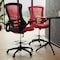 Flash Furniture Kelista Mid-Back Red Mesh Ergonomic Drafting Chair with Adjustable Foot Ring and Flip-Up Arms BL-X-5M-D-RED-GG - alternate 3